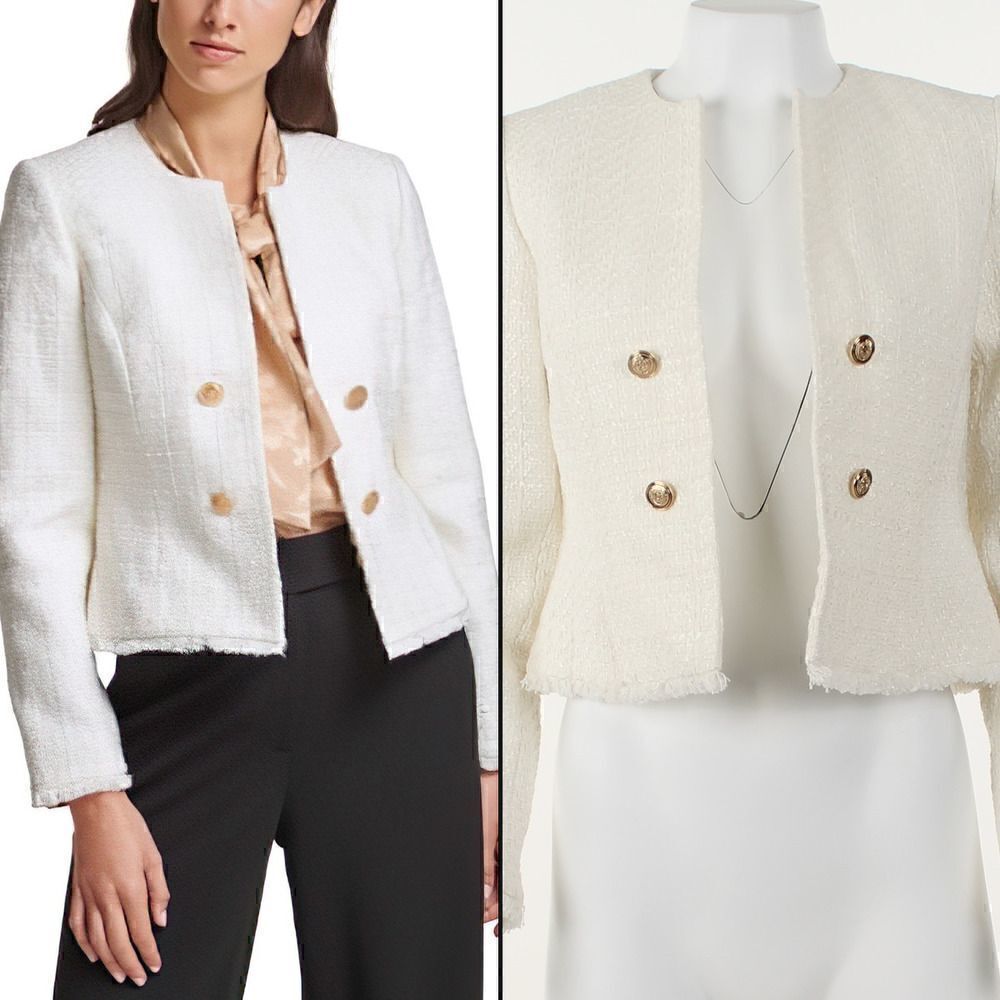 Calvin Klein Petite Tweed Blazer